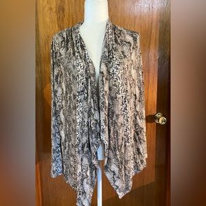 Dana Buchman Snakeskin Open Cardigan